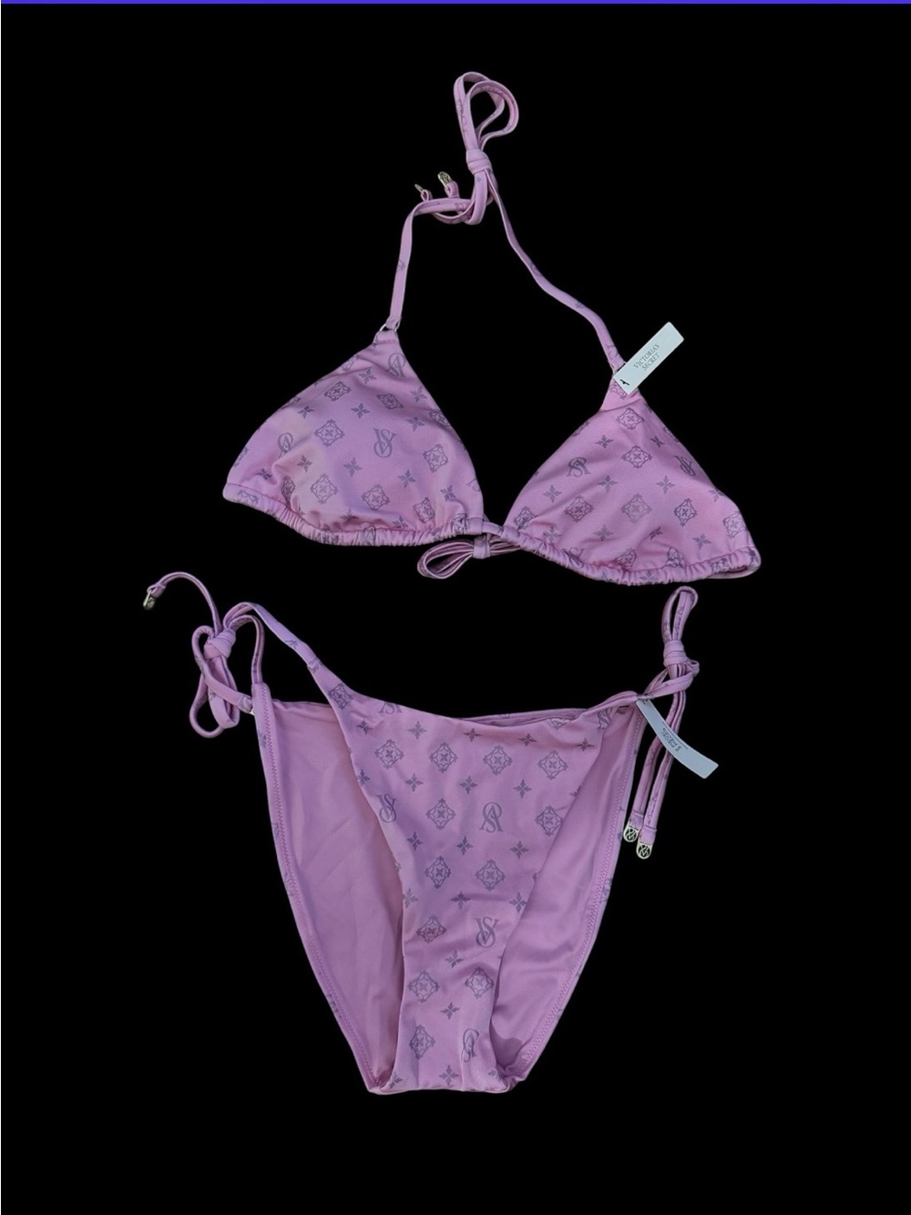 Victoria's Secret Lilac Pink Tie-String Triangle Bikini Set